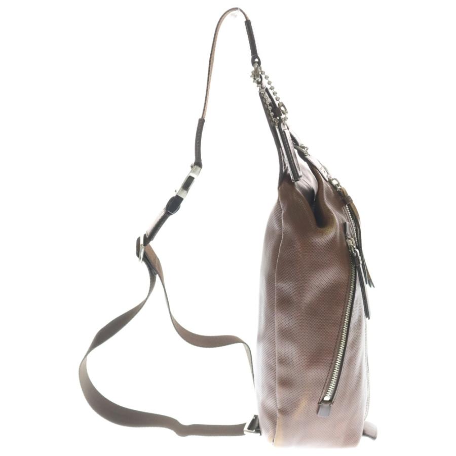 COACH（コーチ） トンプソン シボレザー ボディバッグ ブラウン J1293