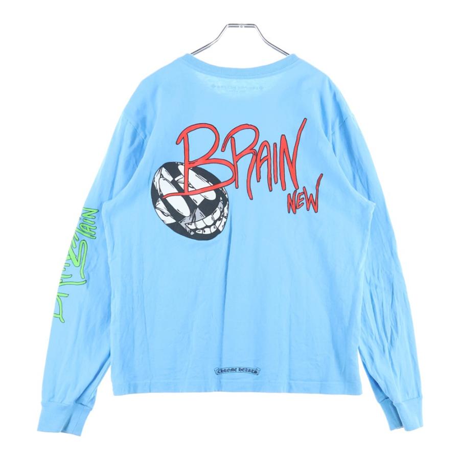 「激レア」クロムハーツマッティーボーイ 青と白のストライプ 長袖ポロシャツ CHROME HEARTS（クロムハーツ） ×MATTY BOY BRAIN NEW L/S TEE