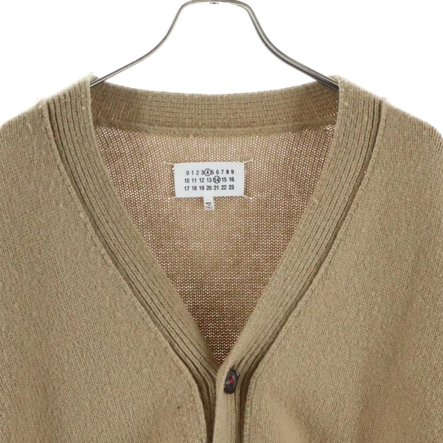 ノーブランド Maison Margiela 4 14(メゾンマルジェラ 4 14)22AW エルボーパッチ ウール ニット カーディガン ベージュ SI1GP0003 S18064