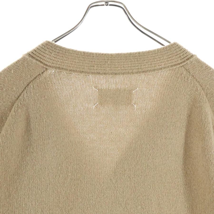 ノーブランド Maison Margiela 4 14(メゾンマルジェラ 4 14)22AW エルボーパッチ ウール ニット カーディガン ベージュ SI1GP0003 S18064