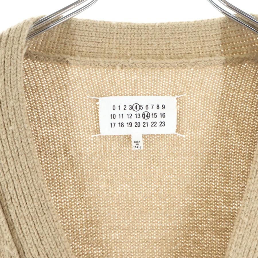 ノーブランド Maison Margiela 4 14(メゾンマルジェラ 4 14)22AW エルボーパッチ ウール ニット カーディガン ベージュ SI1GP0003 S18064