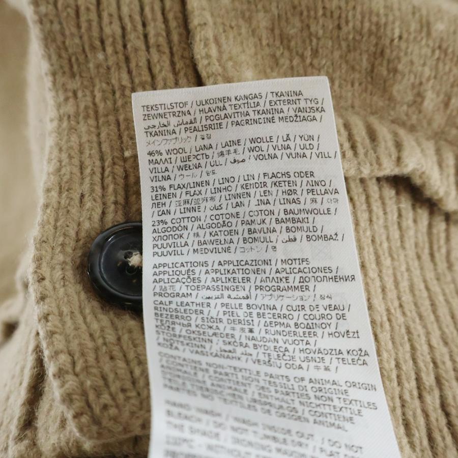 ノーブランド Maison Margiela 4 14(メゾンマルジェラ 4 14)22AW エルボーパッチ ウール ニット カーディガン ベージュ SI1GP0003 S18064