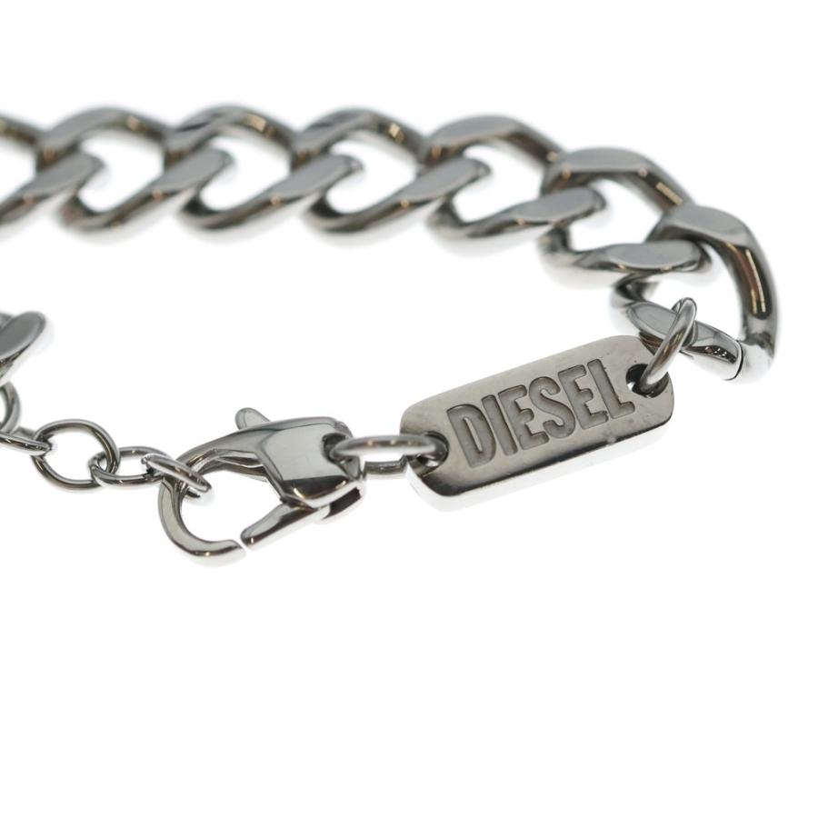 DIESEL（ディーゼル） Dロゴ ステンレスチェーンブレスレット シルバー