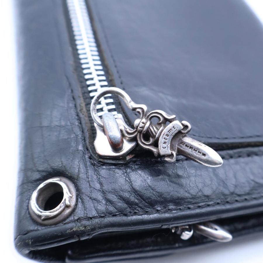 中古】クロムハーツ CHROME HEARTS ウェーブウォレット レザー 長財布 