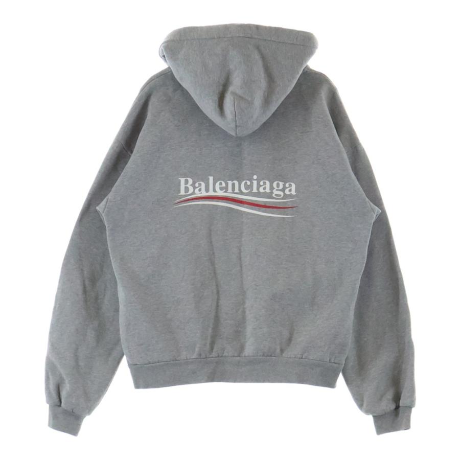 6050【人気ロゴ】バレンシアガ‪☆キャンペーンロゴ入りパーカー グレー BALENCIAGA（バレンシアガ） 18SS Campaign Logo Hoodie 508205