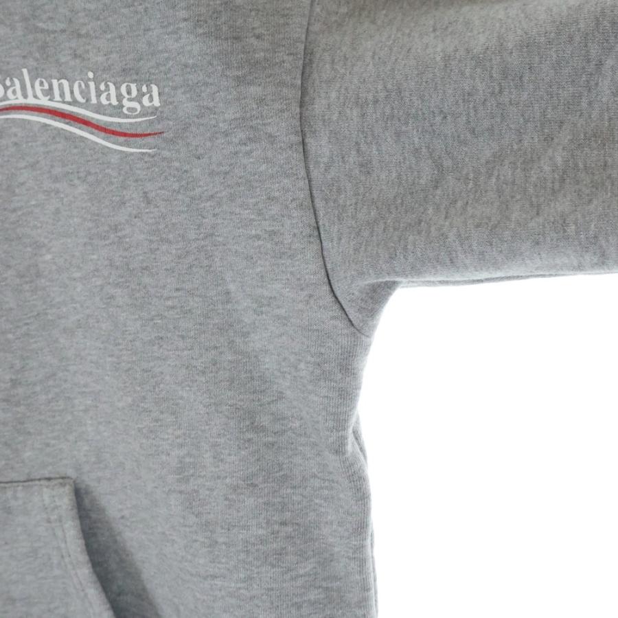 6050【人気ロゴ】バレンシアガ‪☆キャンペーンロゴ入りパーカー グレー 人気モデル】BALENCIAGA バレンシアガ ロゴ パーカー グレー L｜Yahoo