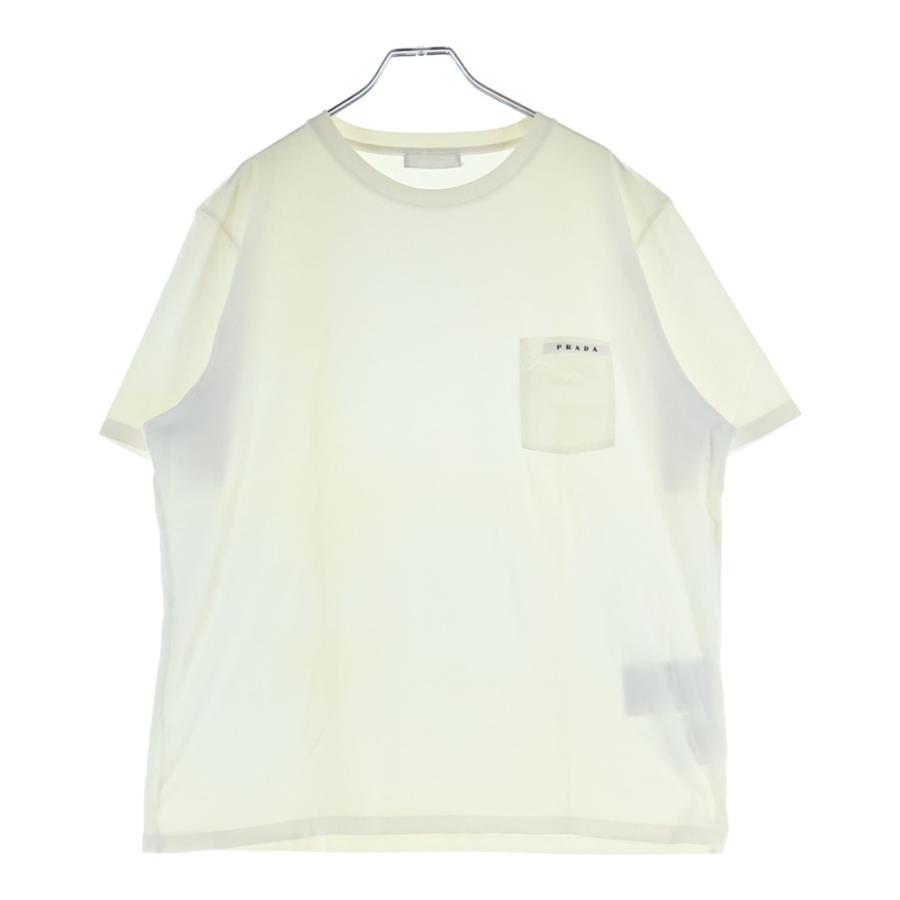 PRADA（プラダ） 21AW ラバーロゴ ナイロンポケット クルーネック半袖T