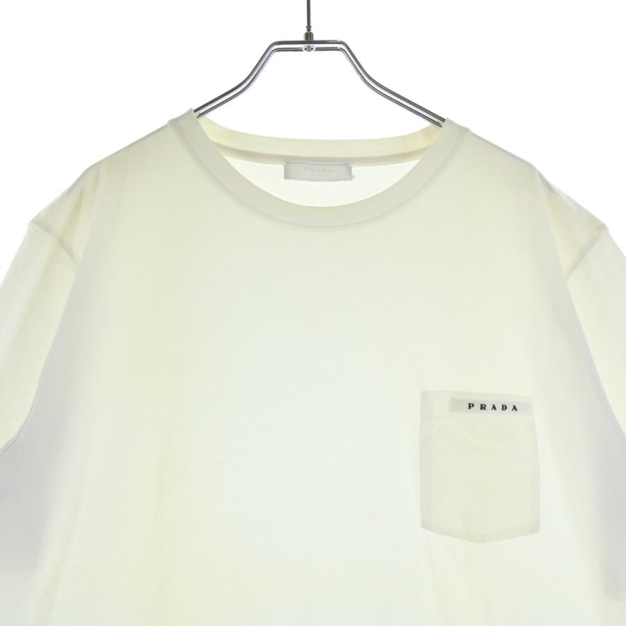 PRADA（プラダ） 21AW ラバーロゴ ナイロンポケット クルーネック半袖T