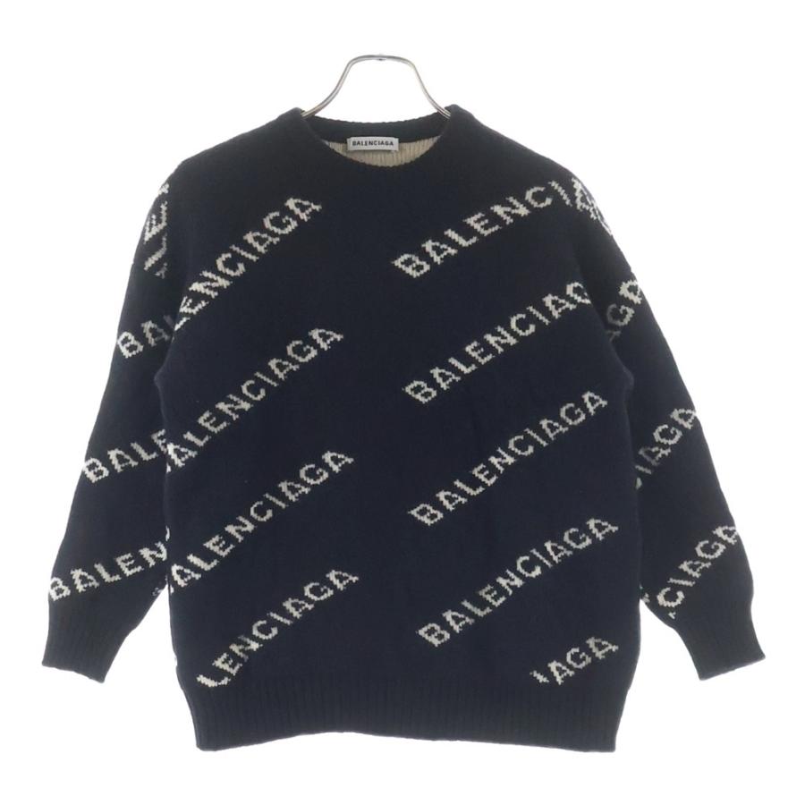 BALENCIAGA（バレンシアガ） 18AW 総柄ロゴ クルーネック長袖