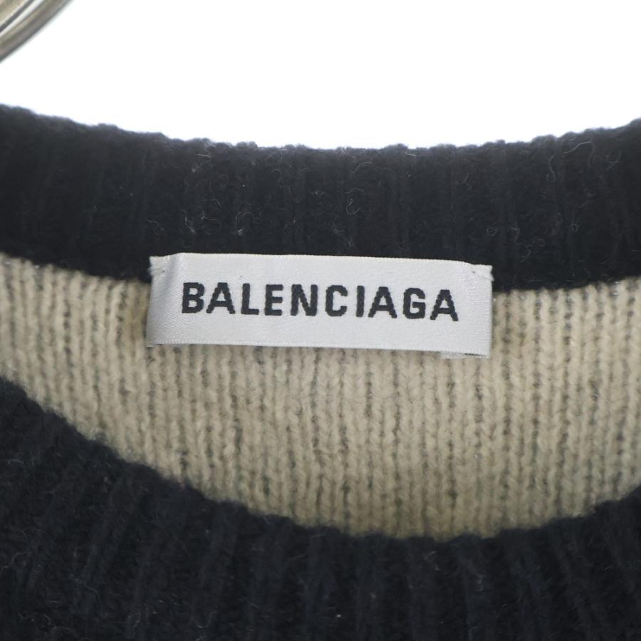 BALENCIAGA（バレンシアガ） 18AW 総柄ロゴ クルーネック長袖ウール