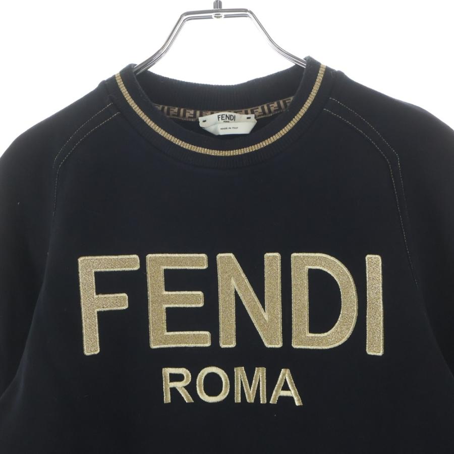 FENDI（フェンディ） フロントロゴ刺繍クルーネック長袖スウェット