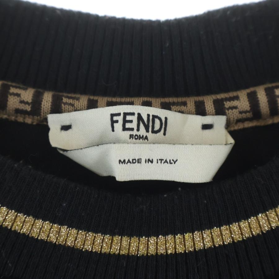 FENDI（フェンディ） フロントロゴ刺繍クルーネック長袖スウェット
