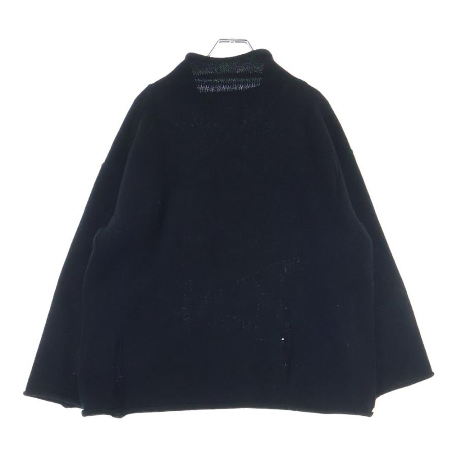 B Yohji Yamamoto ビー ヨウジヤマモト ネック クロップド丈 ニット セーター ブラック NV-K52-197 B Yohji Yamamoto ビー ヨウジヤマモト ネック クロップド丈 ニット
