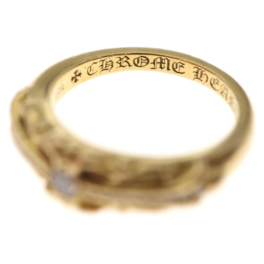 クロムハーツベビークラシックフローラルクロス リング　US 5 レシート付き CHROME HEARTS（クロムハーツ） 22K BABYCLSC P/DIA ベイビー