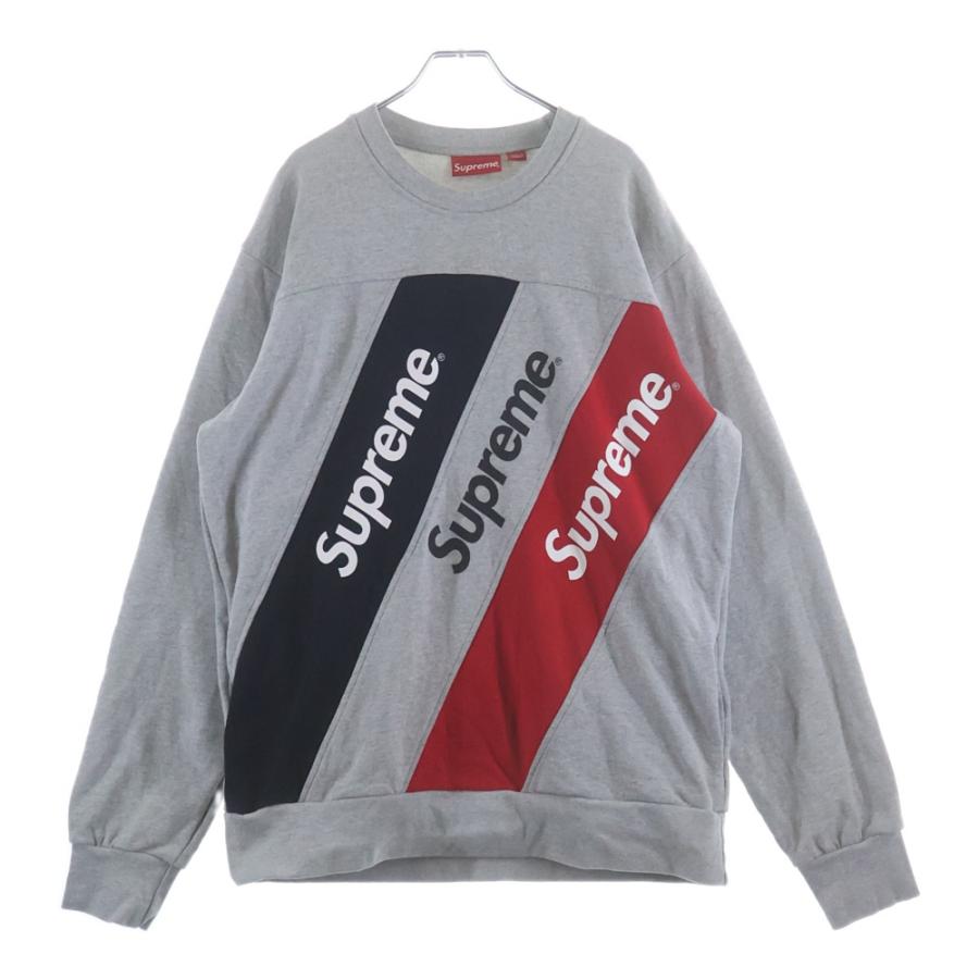 SUPREME シュプリーム 15SS Athletic Split Crewneck アスレティック スプリット クルーネックスウェットトレーナー グレー Supreme（シュプリーム） 15SS Athletic Split Crewneck Sweatshirt