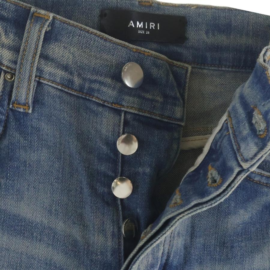 AMIRI アミリ 21SS MX1 DAMAGE SKINNY DENIM PANTS SR1XMD005SAMDSI ダメージ加工 スキニーデニムパンツ ジーンズ インディゴ_4