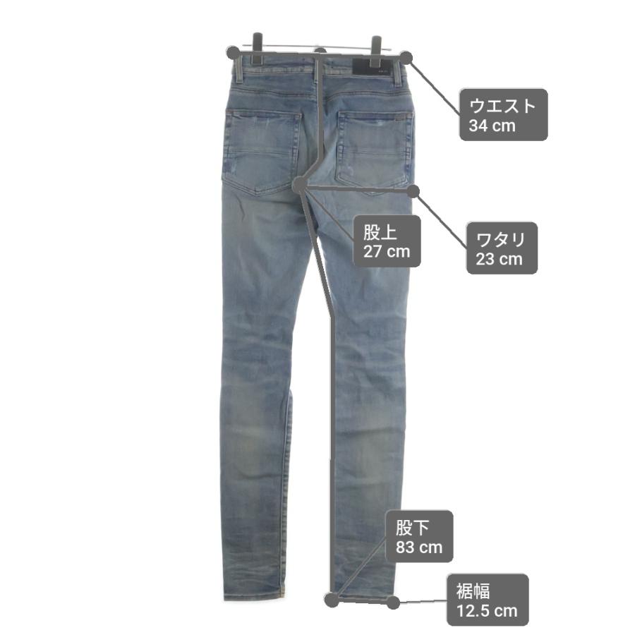 AMIRI アミリ 21SS MX1 DAMAGE SKINNY DENIM PANTS SR1XMD005SAMDSI ダメージ加工 スキニーデニムパンツ ジーンズ インディゴ_8