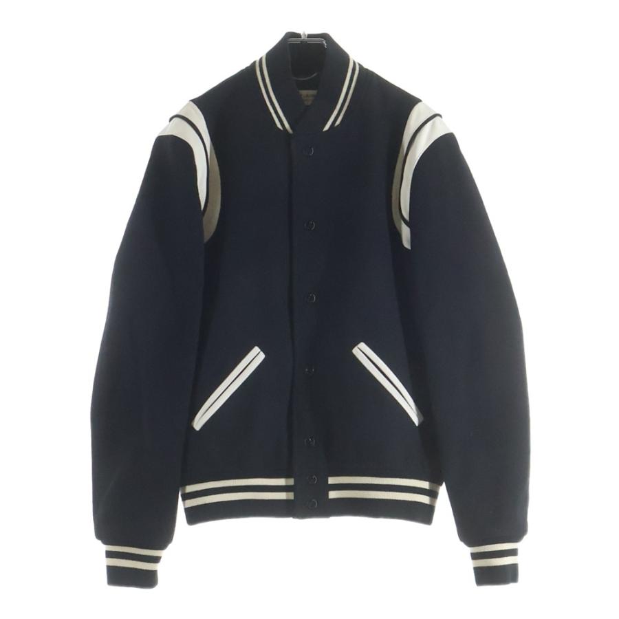 サンローランパリ TEDDY JACKET テディジャケット レザートリムウール