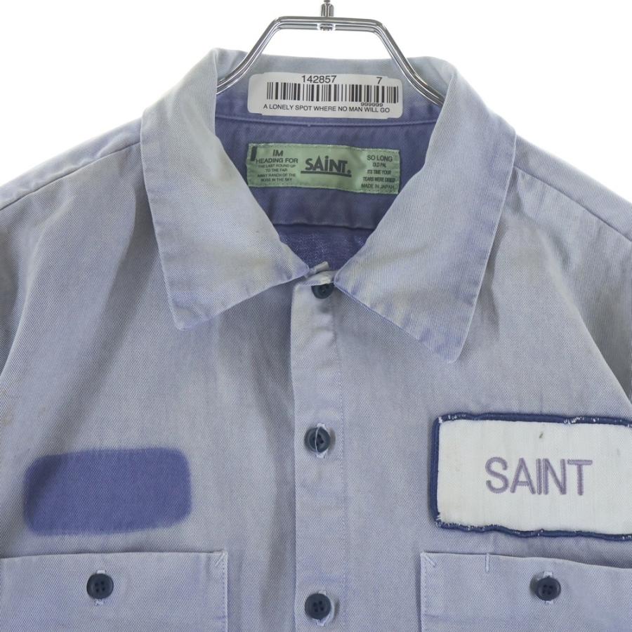 SAINT MICHAEL セントマイケル 26SS COTTON SHIRT ロゴ パッチ ダスト