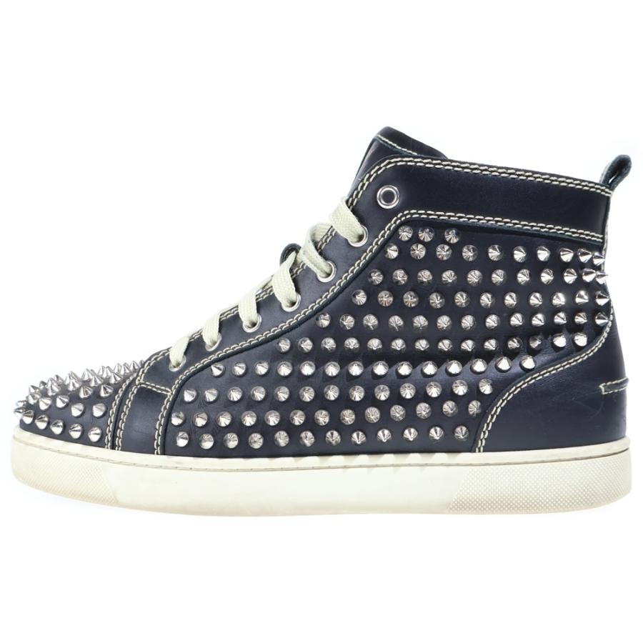 LOUIS FLAT CALF/SPIKESスタッズ付きハイカットスニーカー Christian Louboutin（クリスチャンルブタン） LOUIS SPIKES FLAT CALF