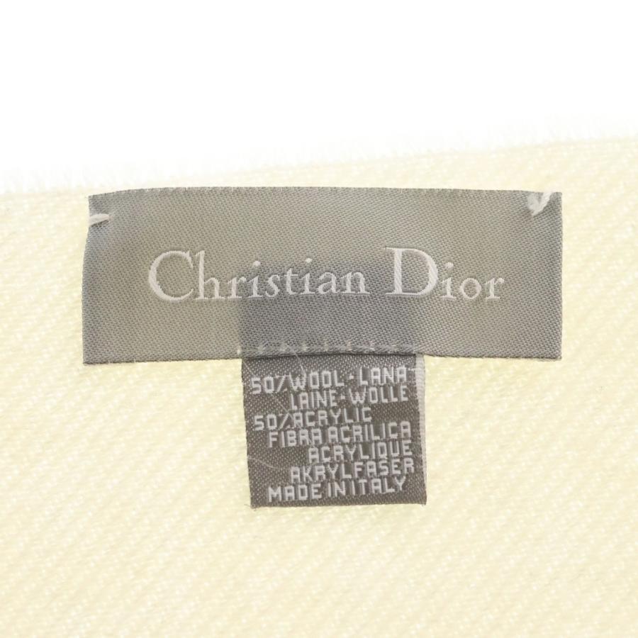DIOR ディオール ロゴ ウール混 マフラー ストール ホワイト : BRING