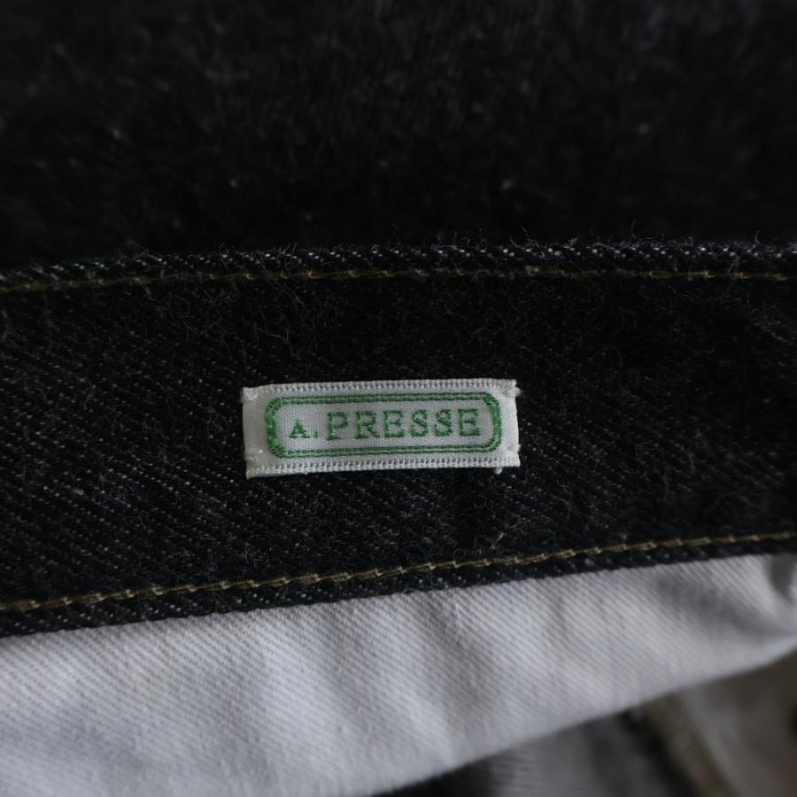A.PRESSE アプレッセ Black Washed Denim Pants AP-4007 ウォッシュド加工 デニムパンツ ジーンズ ブラックの画像