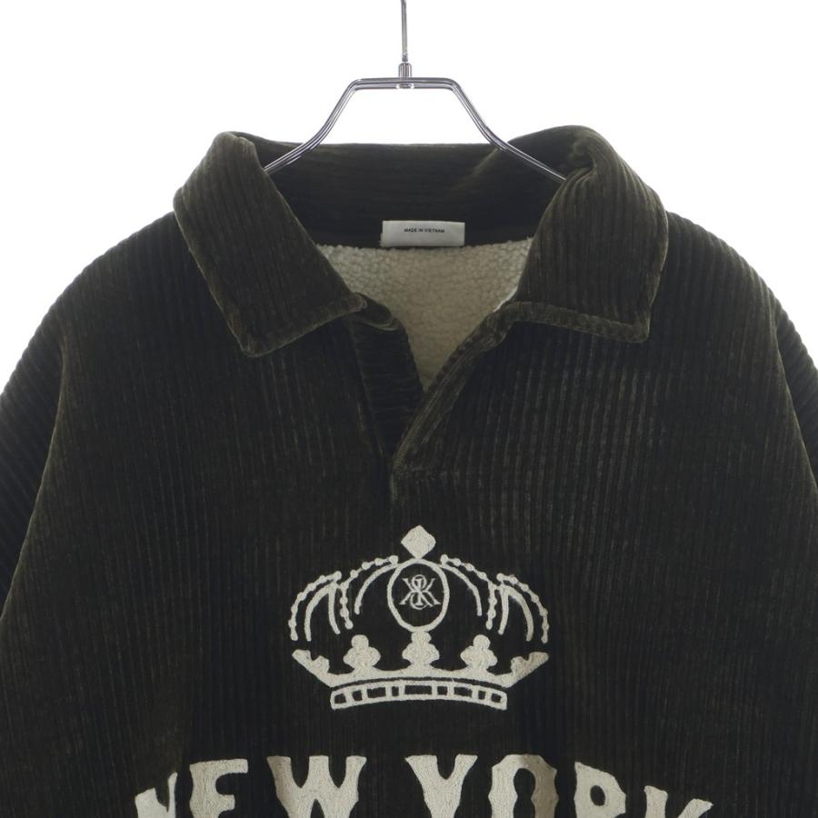 KITH キス 25AW Bonded Cord Boucle Nelson Rugby フロント ロゴ コーデュロイ ラグビー シャツジャケット カーキ 25-072-060-0011-4-0 KITH（キス） 25AW Bonded Cord Boucle Nelson Rugby フロント ロゴ