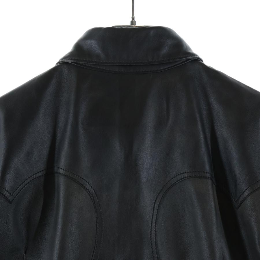 CHROME HEARTS（クロムハーツ） クロスボールボタン 長袖レザーシャツ