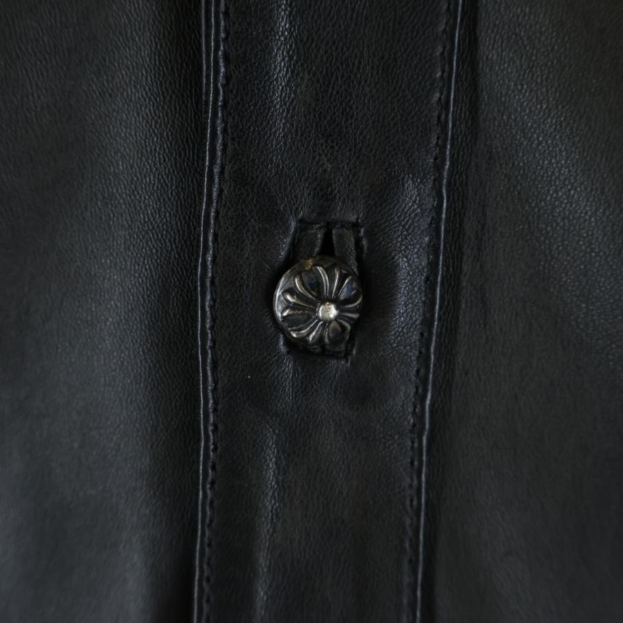 CHROME HEARTS（クロムハーツ） クロスボールボタン 長袖レザーシャツ