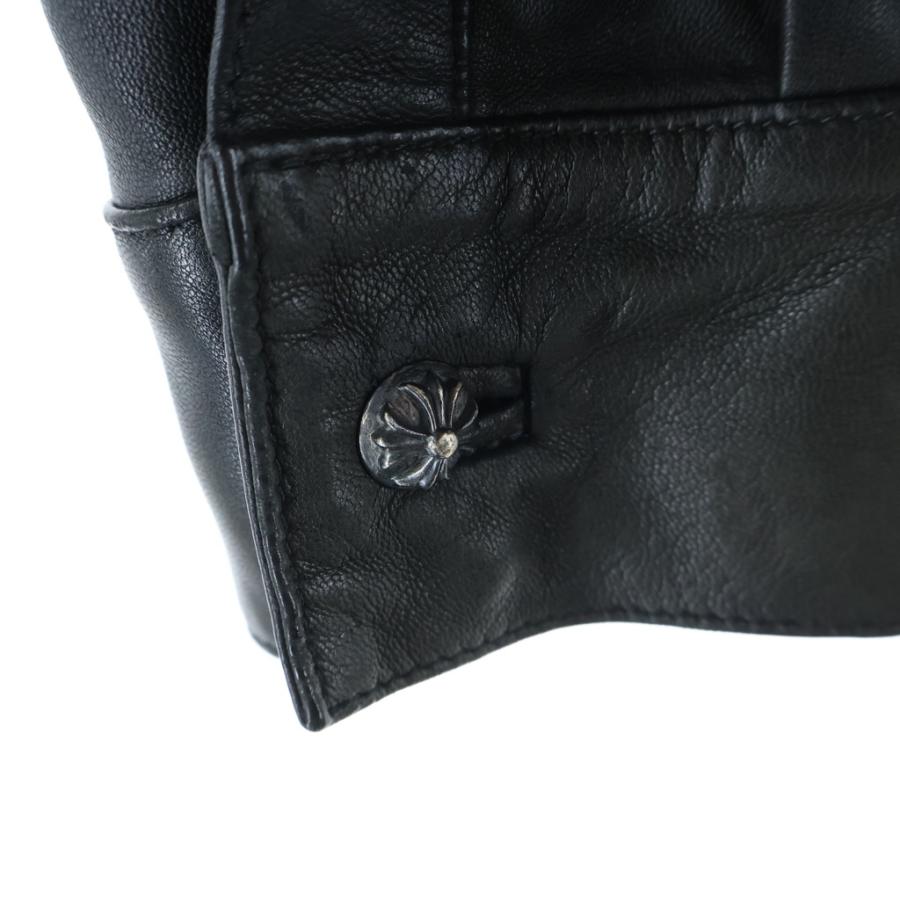 CHROME HEARTS（クロムハーツ） クロスボールボタン 長袖レザーシャツ