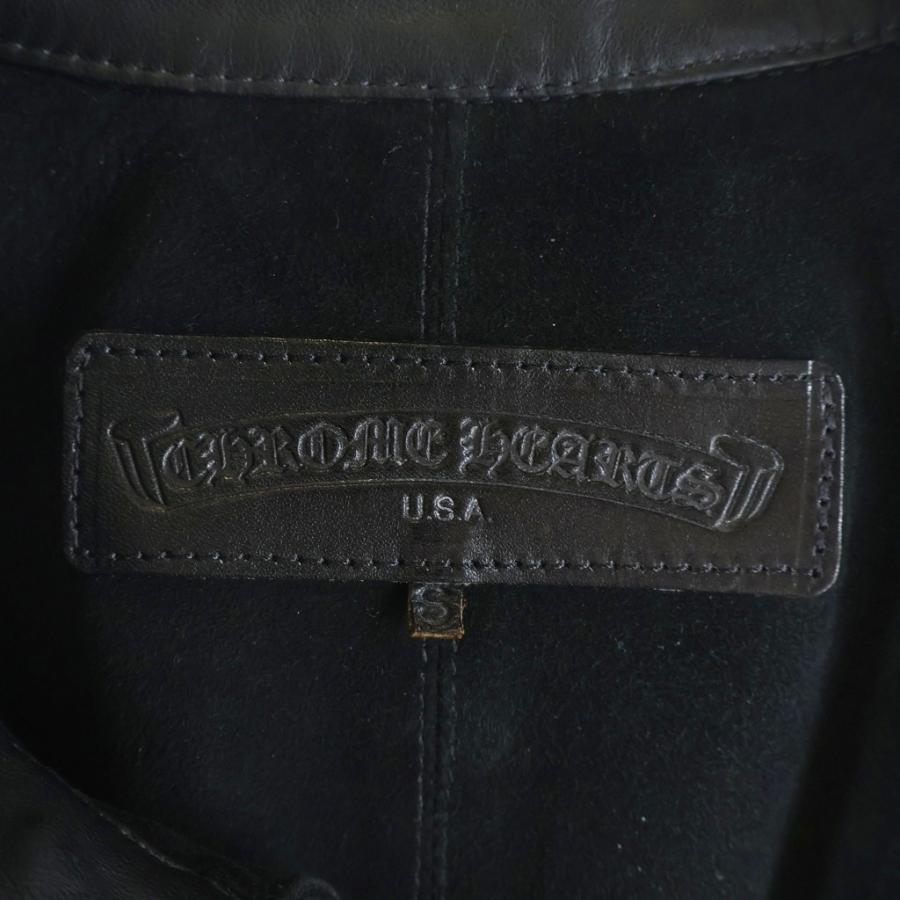 CHROME HEARTS（クロムハーツ） クロスボールボタン 長袖レザーシャツ
