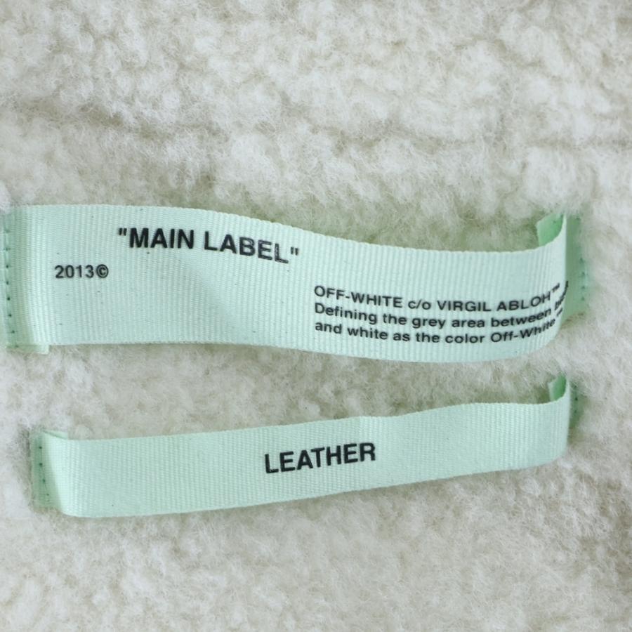 OFF-WHITE オフホワイト B-3ジップアップ フロントプリント ムートンジャケット ブラック/ホワイト OMJA011E18A33002の画像