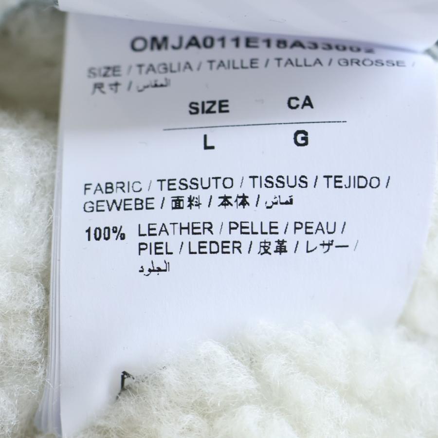 OFF-WHITE オフホワイト B-3ジップアップ フロントプリント ムートンジャケット ブラック/ホワイト OMJA011E18A33002の画像