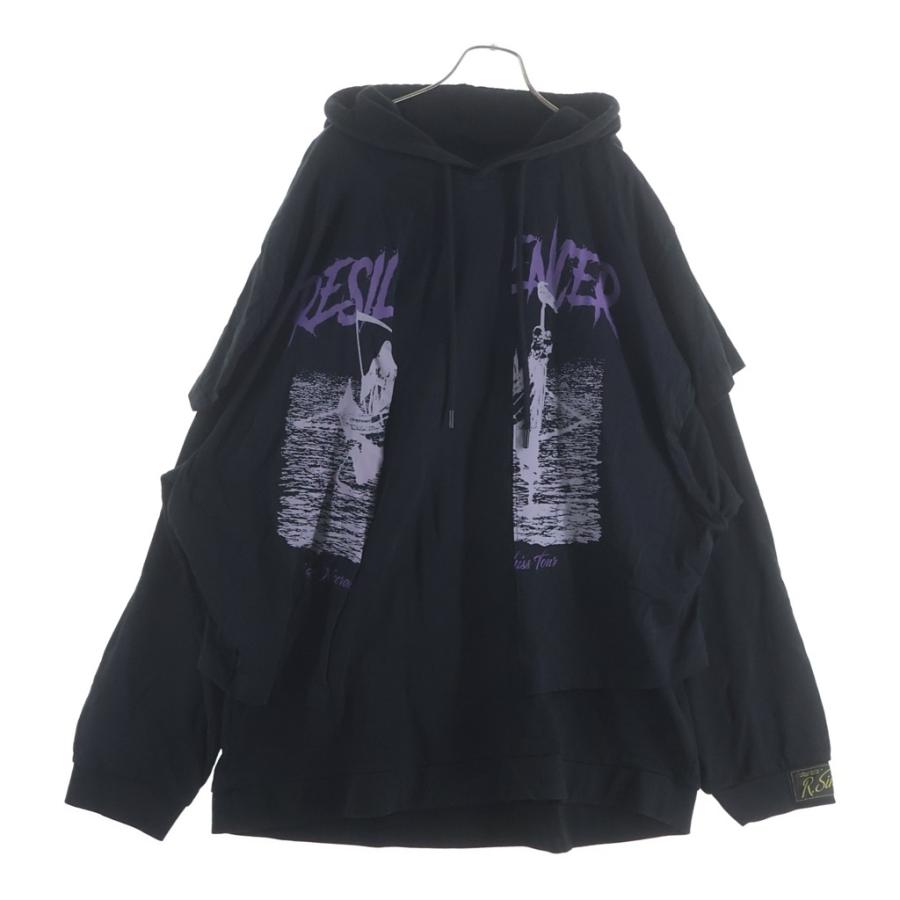 名作　美品　RAF SIMONSラフシモンズ　オーバーサイズ　ジップパーカー RAF SIMONS（ラフ シモンズ） 22SS HOODIE DOUBLED WITH PRINTED T