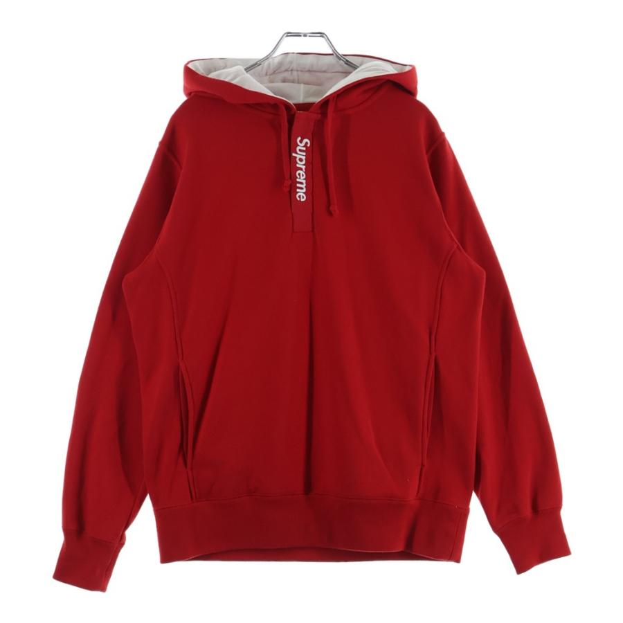 黒*愛様 Supreme パーカー M ホワイト/レッド Supreme（シュプリーム） 16SS Contrast Placket Hooded コントラスト