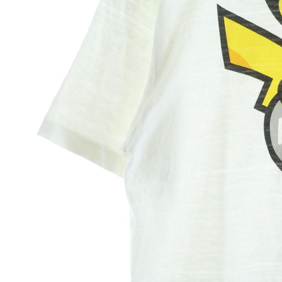HUMAN MADE ヒューマンメイド ×POKEMON ポケモン ピカチュウフロントプリント クルーネック半袖Tシャツカットソー ホワイト H10612