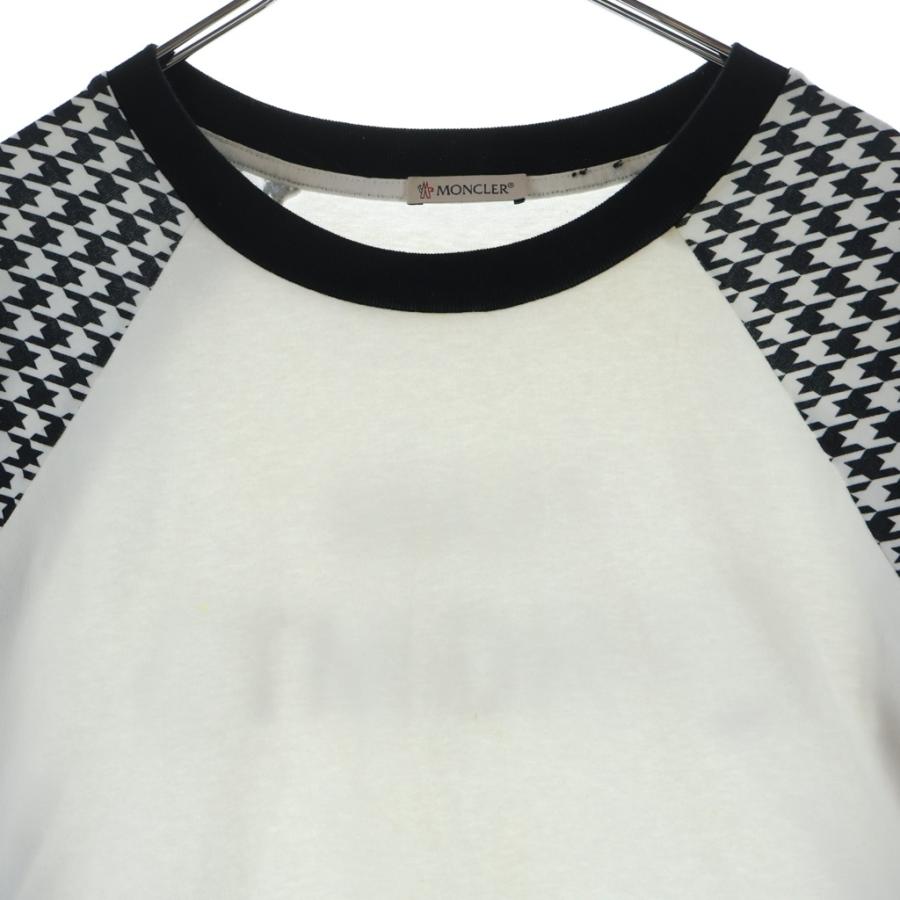 【美品 XL】モンクレール×フラグメント 長袖Tシャツ 千鳥柄 白黒 大きい MONCLER（モンクレール） × FRAGMENT FRGMT フラグメント 千鳥柄切替