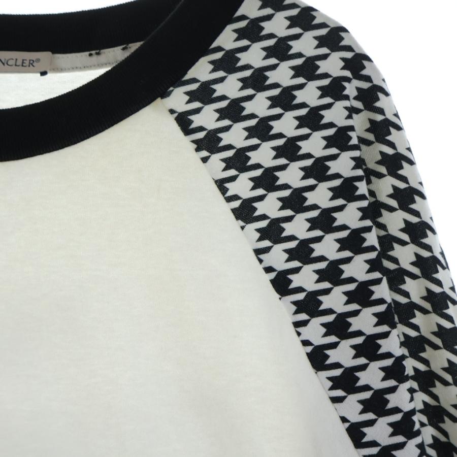 【美品 XL】モンクレール×フラグメント 長袖Tシャツ 千鳥柄 白黒 大きい MONCLER（モンクレール） × FRAGMENT FRGMT フラグメント 千鳥柄切替