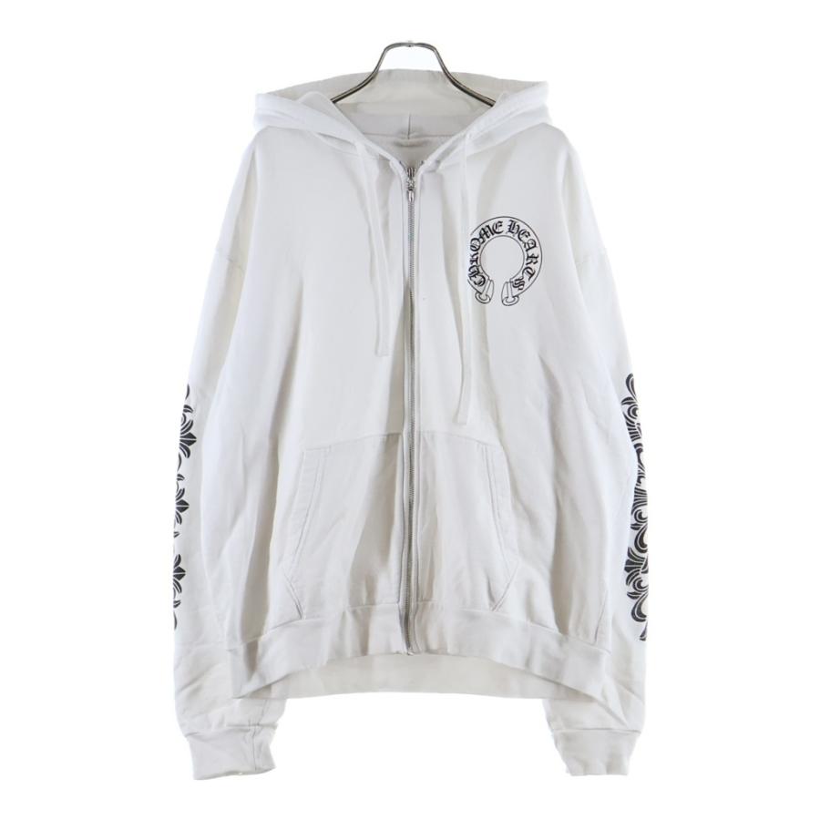 Old Chrome Hearts ホースシュー袖フローラルzip XL CHROME HEARTS（クロムハーツ） SWTSHRT HD ZIP 袖フローラルホース