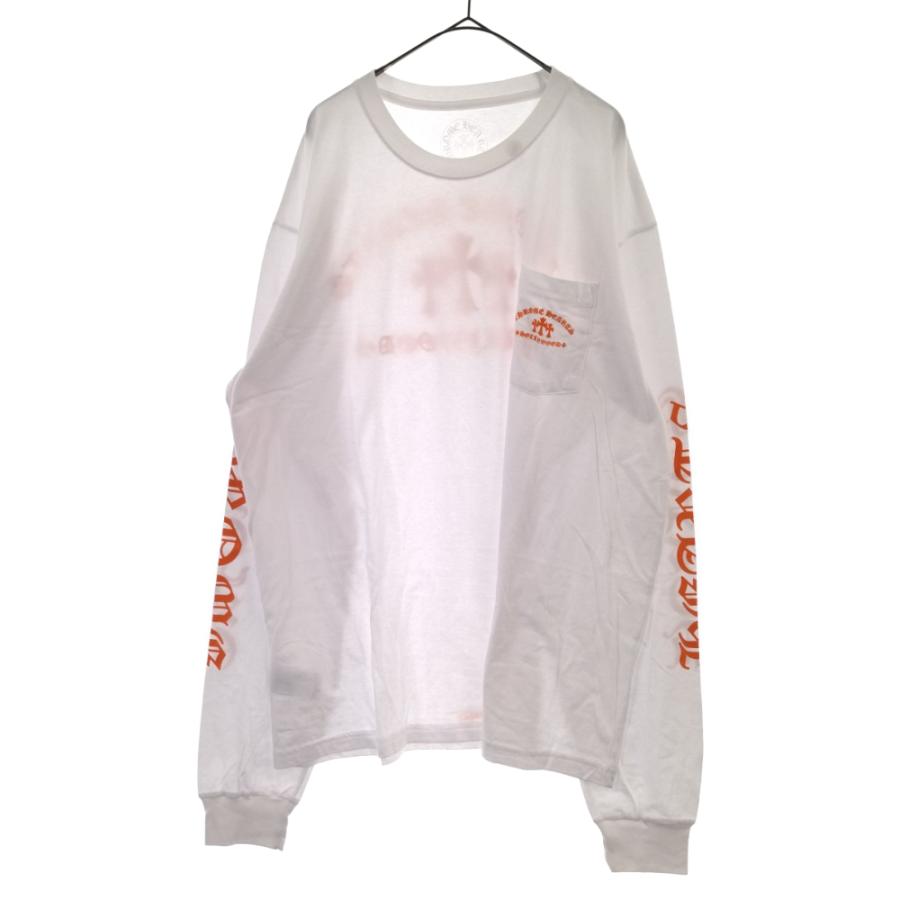 クロムハーツ オレンジセメタリークロス長袖 クロムハーツロングTシャツオレンジセメタリークロスホワイト