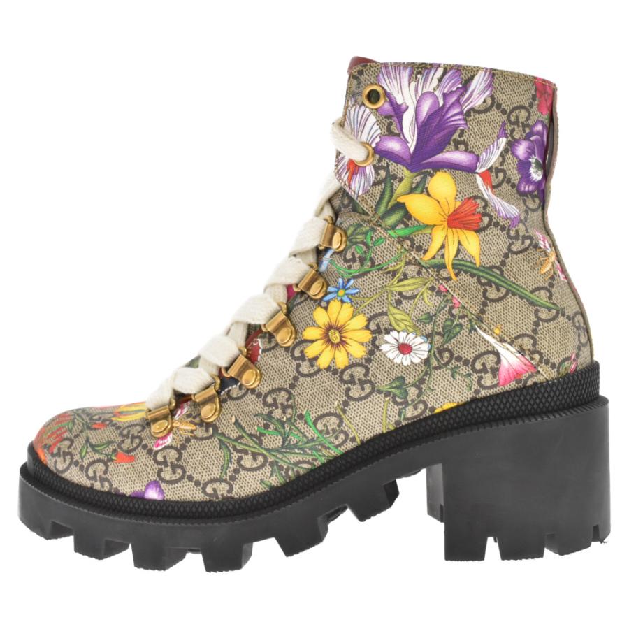 GUCCI グッチ GG柄 レースアップ フローラルプリント ショート GUCCI グッチ GG柄 レースアップ フローラルプリント ショート