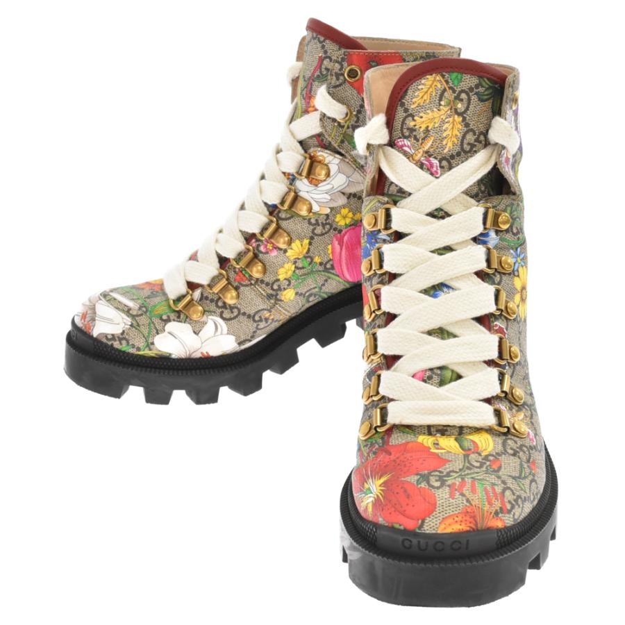 GUCCI グッチ GG柄 レースアップ フローラルプリント ショート GUCCI グッチ GG柄 レースアップ フローラルプリント ショート