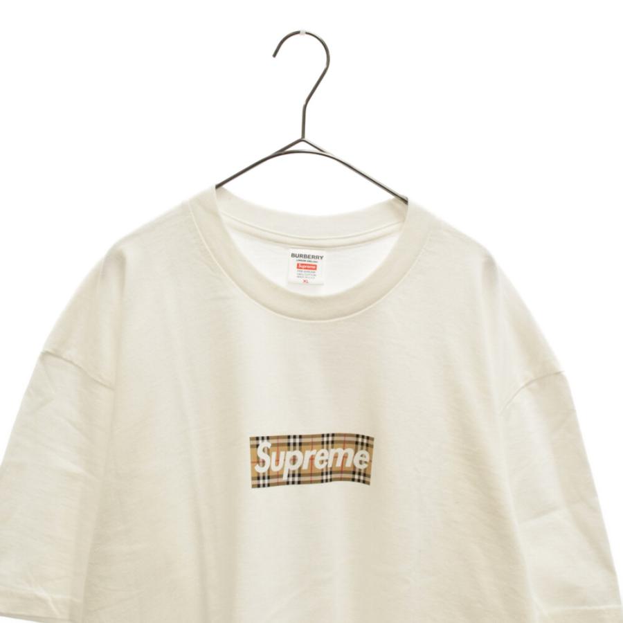 SUPREME シュプリーム 22SS ×BURBERRY Box Logo Tee シュプリーム バーバリー コラボ  ボックスロゴプリント半袖Tシャツ ホワイト