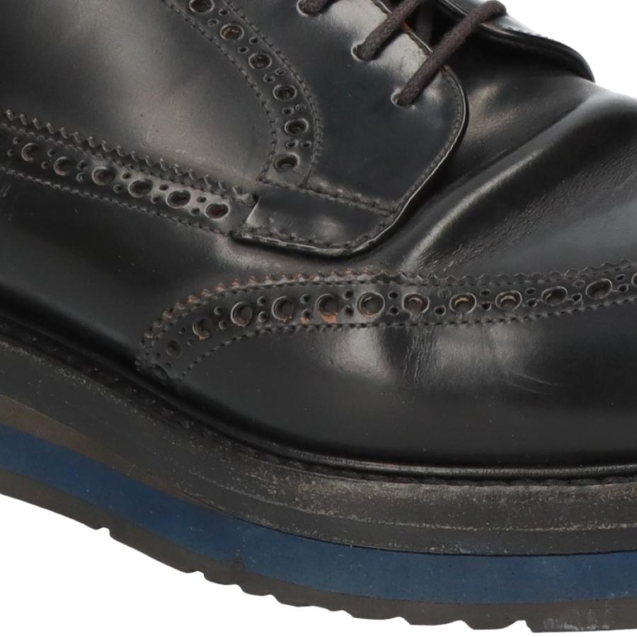 PRADA プラダ ウイングチップ 厚底 レースアップ レザードレス