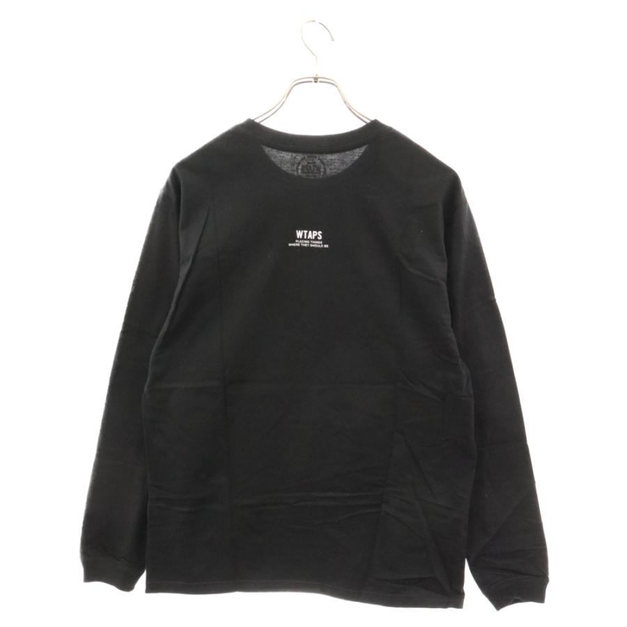 WTAPS ダブルタップス 15AW GPS Longsleeve T-Shirt フロントプリントロングスリーブ長袖Tシャツ クルーネックカットソー ブラック｜shopbring｜02