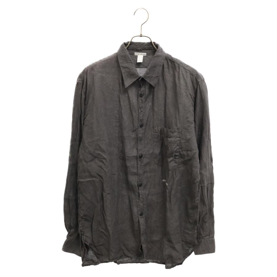 STONE ISLAND ストーンアイランド 385549 フロントロゴ リネンシャツ 