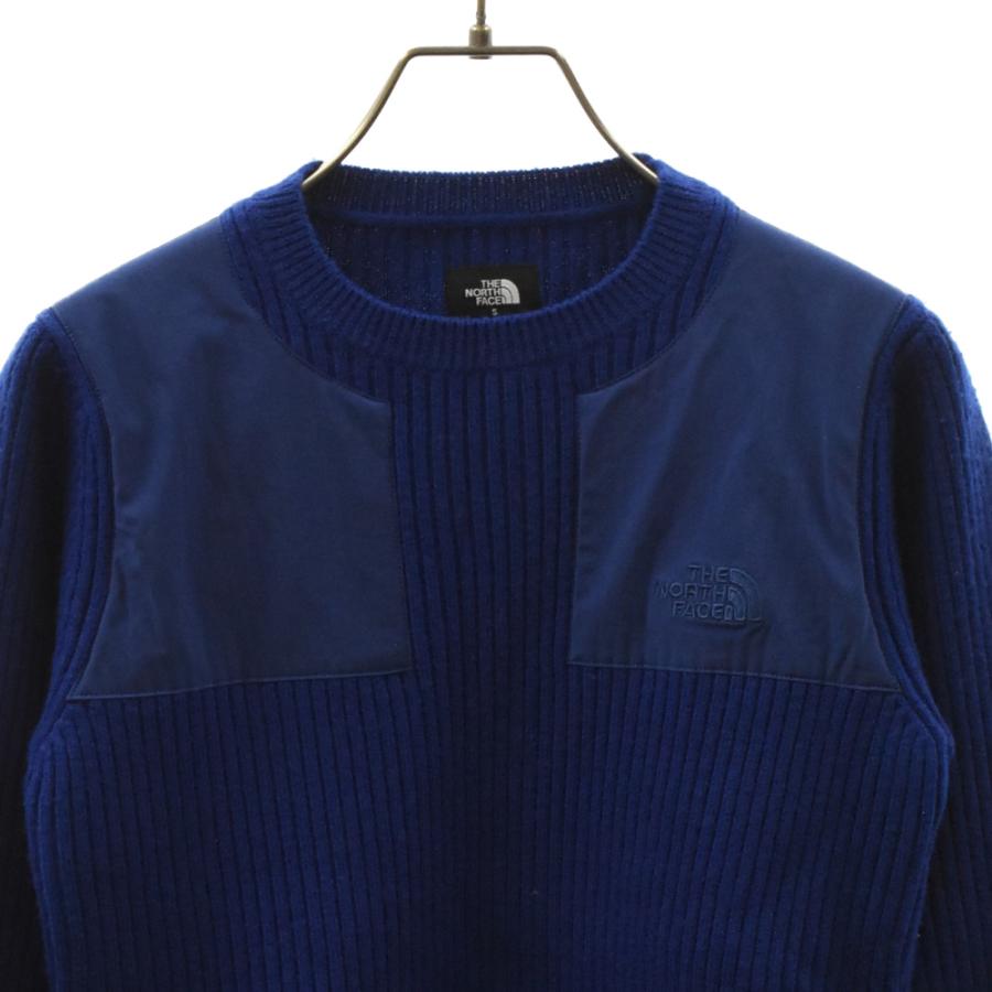 THE NORTH FACE ザノースフェイス Trek Sweater ロゴ刺繍 ナイロン切替 クルーネック ニットセーター NT61512 ブルー｜shopbring｜03