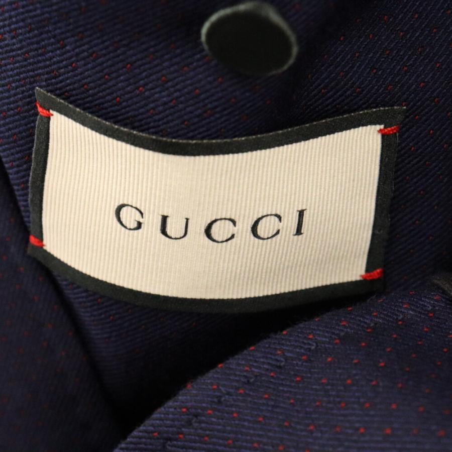 GUCCI グッチ ドット柄 シングル セットアップスーツ テーラードジャケット スラックス 495876 Z587E ネイビー｜shopbring｜05