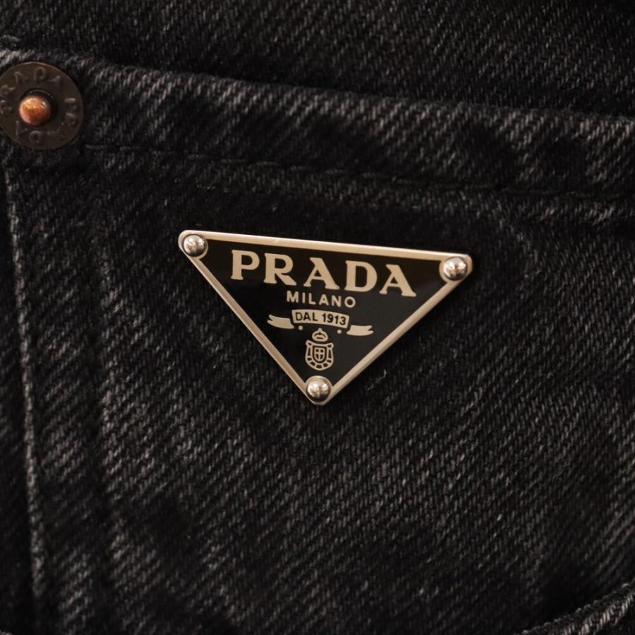 PRADA プラダ 23AW ブラック 5ポケット デニム パンツ 三角 PRADA プラダ 23AW ブラック 5ポケット デニム パンツ 三角