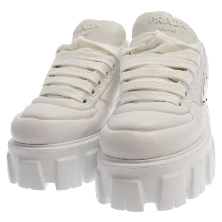 PRADA プラダ トライアングルロゴ付き パテッドナッパレザー 厚底 